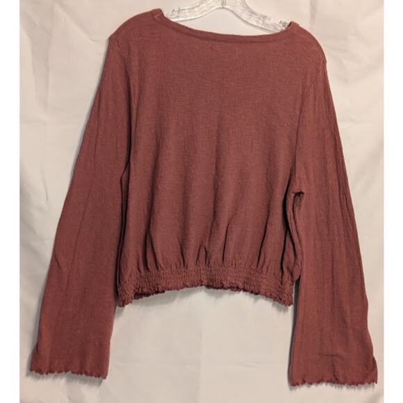 Madewell | Texture & Thread Large 100% cotton long sleeve Dusty rose Crop Top - Picture 5 of 6